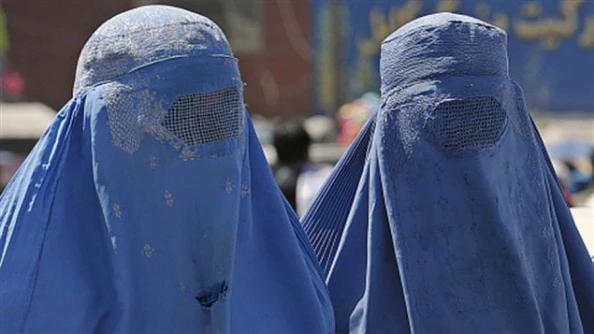 Two women wearing the burqa